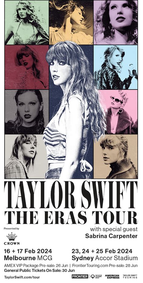 Jan 29, 2024 · Taylor Swift's first stop after the Super Bowl? Melbourne. After going on a break from her record-breaking Eras Tour, the world's most famous musician picks back up with a four-day stop in Tokyo ... 